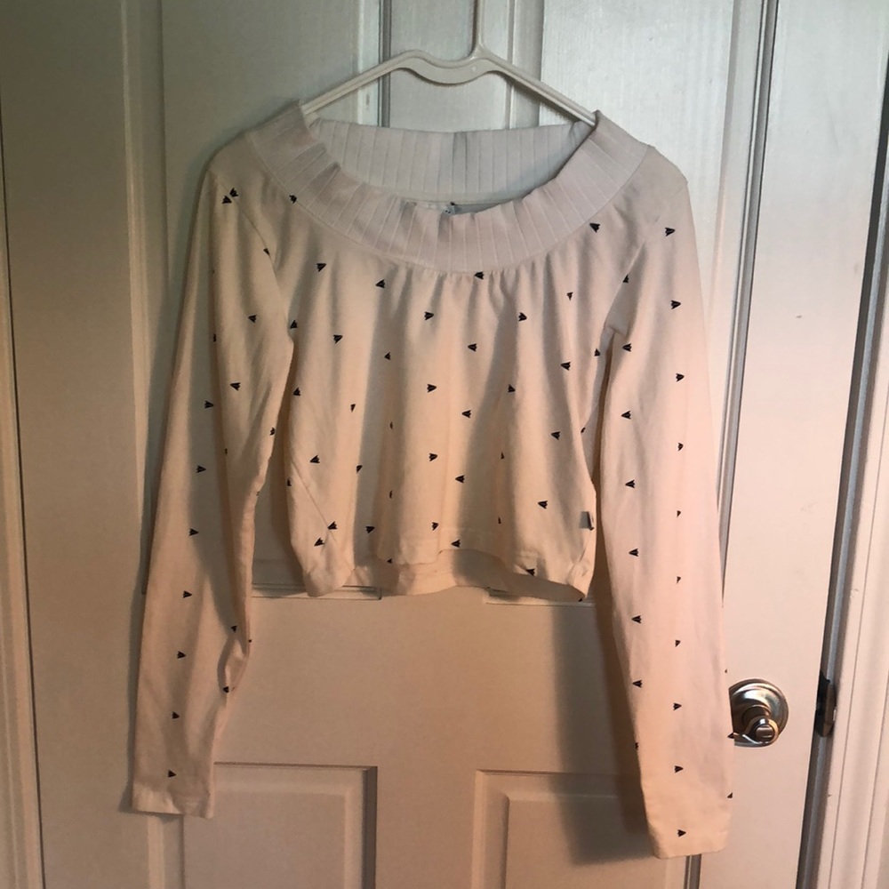 Reebok Crop Top with Rib neck Long Sleeves